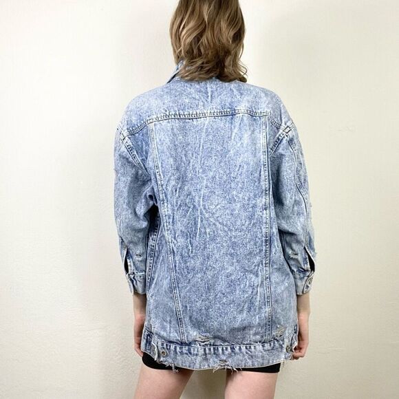Vintage y2k Highway Jeans Vintage Wash 3/4 Sleeve Button Up Denim Jean Jacket S - Picture 2 of 8